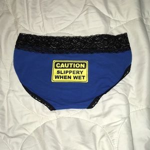 Blue “CAUTION SLIPPERY WHEN WET” Undies
